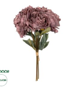 GloboStar® GloboStar® Artificial Garden DARK PINK PEONY FLOWER BOUQUET 21085 Τεχνητό Διακοσμητικό Μπουκέτο Σκούρο Ροζ Παιώνιας Y43cm