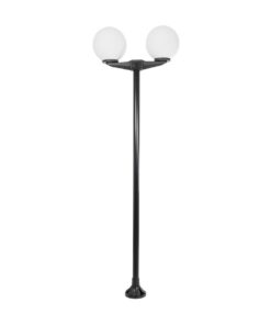 GloboStar® GLOBOSTAR® AGROS 61598 Φωτιστικό Κολωνάκι Κήπου με Ντουί 2 x E27 AC 220-240V Αδιάβροχο IP65 - Λευκό & Μάυρο - Μ75 x Π30 x Υ240cm