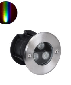 GloboStar® GLOBOSTAR® UNDERWATER-HUNI 90416 Υποβρύχιο Χωνευτό Σποτ για Σιντριβάνια/Πισίνες LED 3W 255lm 30° DC 24V Αδιάβροχο IP68 RGBW DMX512 Dimmable - Ανοξείδωτο Ατσάλι 304 - Φ10 x Υ7.5cm - Q9.5 - 3 Χρόνια Εγγύηση