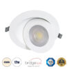 GloboStar® GloboStar® LEXIS JOINT 60988 Χωνευτό LED Κινούμενο Spot Downlight 12W 1200lm 45° AC 220-240V IP44 Φ15.8cm x Υ4.1cm - Στρόγγυλο - Λευκό - Φυσικό Λευκό 4500K - Bridgelux Chip - TÜV Certified Driver - 5 Years Warranty