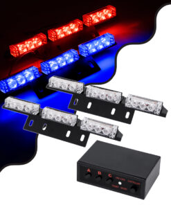 GloboStar® GloboStar® 85011 PRO Series ΣΕΤ 2 x Μπάρες Σήμανσης Οχήματος Αστυνομίας για Αυτοκίνητα & Φορτηγά 3 Προγραμμάτων Φωτισμού STROBE LED HIGH POWER 18W DC 10-30V Αδιάβροχο IP65 Μπλε & Κόκκινο