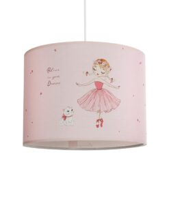 GloboStar® GLOBOSTAR® BALLERINA 204-0015 Παιδικό Κρεμαστό Φωτιστικό Οροφής με Ντουί 1 x E27 AC 220-240V IP20 - Ροζ - Μ28 x Π28 x Υ24cm