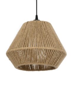 GloboStar® GLOBOSTAR® GLARO 201-0112 Vintage Κρεμαστό Φωτιστικό Οροφής με Ντουί 1 x E27 AC 220-240V IP20 - Μπεζ & Μαύρο - Μ32 x Π32 x Υ30cm