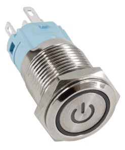 GloboStar® GloboStar® 70770 LED Φωτιζόμενος Διακόπτης Χωνευτός - Μπουτόν On/Off Ανοξείδωτος AC 220-240V Αδιάβροχο IP67 Φ18mm με Angel Eye Ψυχρό Λευκό 6000K