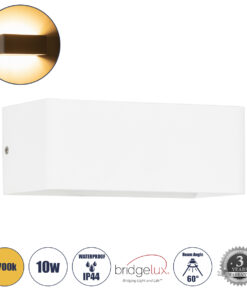 GloboStar® GloboStar® CIRCOA 60542 Φωτιστικό Τοίχου - Απλίκα Αρχιτεκτονικού Φωτισμού Εσωτερικού/Εξωτερικού Χώρου Up & Down LED 10W 1080lm 60° AC 220-240V IP44 Μ20 x Π8 x Υ10cm - Θερμό Λευκό 2700K - Λευκό - Bridgelux Chip - 3 Years Warranty