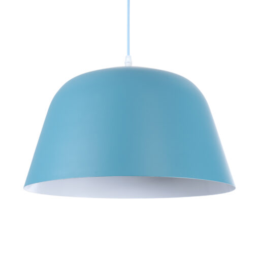 GloboStar® GLOBOSTAR® UPVALE 01286 Μοντέρνο Κρεμαστό Φωτιστικό Οροφής με Ντουί 1 x E27 AC 220-240V IP20 - Γαλάζιο & Λευκό - Μ40 x Π40 x Υ24cm