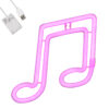 GloboStar® GloboStar® 78571 Φωτιστικό Ταμπέλα Φωτεινή Επιγραφή NEON LED Σήμανσης MUSIC NOTE 5W με Καλώδιο Τροφοδοσίας USB - Μπαταρίας 3xAAA (Δεν Περιλαμβάνονται) - Ροζ
