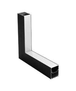 GloboStar® GLOBOSTAR® ALP-CORNER-IN90 BRIGHTRAIL 61781 Επιφανειακό / Κρεμαστό Προφίλ Αλουμινίου Γωνία με Λευκό Γαλακτερό Πατητό Κάλυμμα για Ταινίες LED IP20 - Μαύρο Ματ - Μ30 x Π5 x Υ7.5cm