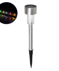 GloboStar® GloboStar® 71522 Αυτόνομο Ηλιακό Φωτιστικό LED SMD 1W 90lm με Ενσωματωμένη Μπαταρία 600mAh - Φωτοβολταϊκό Πάνελ με Αισθητήρα Ημέρας-Νύχτας Αδιάβροχο IP65 Φανάρι Κήπου Στρογγυλό Πολύχρωμο RGB