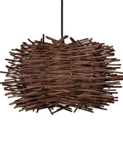 GloboStar® GLOBOSTAR® MINORCA 01732 Boho Κρεμαστό Φωτιστικό Οροφής με Ντουί 1 x E27 AC 220-240V IP20 - Καφέ - Μ30 x Π30 x Υ18cm