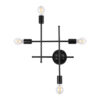 GloboStar® GloboStar® PIPING 00661 Vintage Επιτοίχιο Φωτιστικό Πολύφωτο 4 x E27 IP20 Μαύρο Μέταλλο - Μ40 x Π9 x Υ52cm