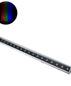 GloboStar® GloboStar® WASHER-DAIA S-90995 Μπάρα Φωτισμού Wall Washer LED 54W 5400lm 30° AC 230V Αδιάβροχο IP65 Μ100 x Π7.5 x Υ7cm Πολύχρωμο RGB DMX512 Display on Body - Ασημί