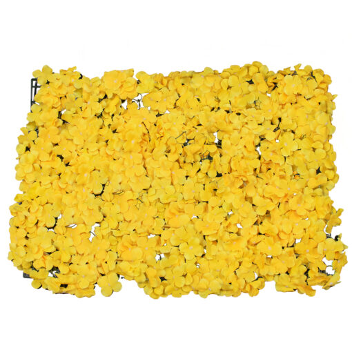 GloboStar® GloboStar® 78317 Συνθετικό Πάνελ Λουλουδιών - Κάθετος Κήπος Ορτανσία Κίτρινο Μ60 x Υ40 x Π5cm
