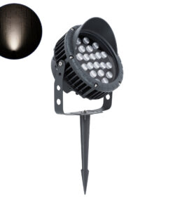 GloboStar® GloboStar® TREELIGHT-VINA 90361 Σποτ Φωτισμού με Αντιθαμβωτική Γρίλια Ειδικό για Φυτά - Δέντρα με Βάση Κήπου / Καρφωτό LED 24W 2280lm 10° DC 24V Αδιάβροχο IP65 L21.5 x W18.3 x H14cm Φυσικό Λευκό 4500K - Γκρι Ανθρακί - 3 Years Warranty