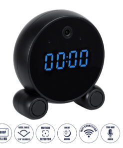 GloboStar® GloboStar® 86016 Rechargeable Table Camera 2MP WiFi HD 1080P 120° 5000mAh Two Way Audio Motion Detection & Digital Clock - Επαναφορτιζόμενη Επιτραπέζια Κάμερα 2MP WiFi HD 1080P 120° 5000mAh Διπλή Κατέυθυνση Ομιλίας Ανιχνευτή Κίνησης Ψηφιακό Ρολόι - Μαύρο