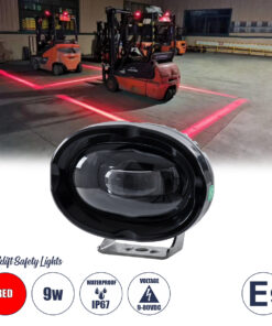 GloboStar® GloboStar® 85425 E9 Mark Forklift Safety Lights - Φώτα Προειδοποίησης & Διαγράμμισης Ασφαλείας για Περονοφόρα - Κλάρκ LED 9W DC 9-80V Αδιάβροχο IP67 Κόκκινο Μ10 x Π9.5 x Υ6cm
