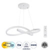 GloboStar® GLOBOSTAR® DEXTER 61050 Μοντέρνο Κρεμαστό Φωτιστικό Οροφής LED 72W 8064lm 300° AC 220-240V IP20 Ρυθμιζόμενο Λευκό CCT με Χειριστήριο από 2700K έως 6000K Dimmable - Lumileds SMD Chip - Λευκό Ματ - Μ56 x Π56 x Υ14cm - 3 Χρόνια Εγγύηση