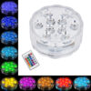 GloboStar® GloboStar® 79626 Υποβρύχια Διακοσμητική Φωτιζόμενη Βάση LED 5W για Μπουκάλια - Ποτήρια - Βάζα - Ναργιλέ Μπαταρίας με Ασύρματο Χειριστήριο IR Αδιάβροχη IP68 Πολύχρωμη RGB Dimmable