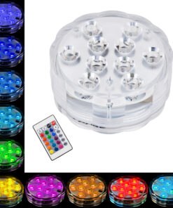 GloboStar® GloboStar® 79626 Υποβρύχια Διακοσμητική Φωτιζόμενη Βάση LED 5W για Μπουκάλια - Ποτήρια - Βάζα - Ναργιλέ Μπαταρίας με Ασύρματο Χειριστήριο IR Αδιάβροχη IP68 Πολύχρωμη RGB Dimmable