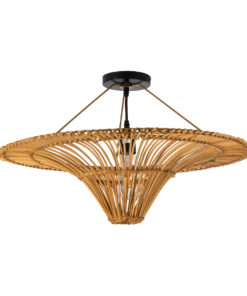 GloboStar® GLOBOSTAR® PALERMO 02308 Boho Φωτιστικό Οροφής με Ντουί 1 x E27 AC 220-240V IP20 - Καφέ - Μ60 x Π60 x Υ36cm