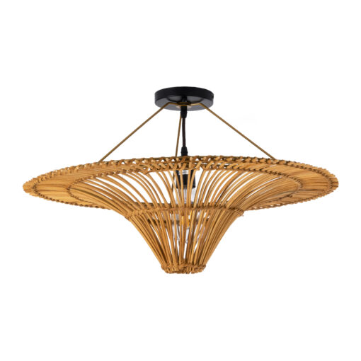 GloboStar® GLOBOSTAR® PALERMO 02308 Boho Φωτιστικό Οροφής με Ντουί 1 x E27 AC 220-240V IP20 - Καφέ - Μ60 x Π60 x Υ36cm