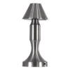 GloboStar® GloboStar® LUNNA 76478 Επαναφορτιζόμενο Επιτραπέζιο Φωτιστικό Πορτατίφ LED 1.5W 105lm 120° DC 5V IP44 CCT Ultra Θερμό 1500K - Φυσικό Λευκό 4500K - Ψυχρό Λευκό 6000K Dimmable Ασημί Πλαστικό - Μ9 x Π9 x Υ23cm - 2 Χρόνια Εγγύηση