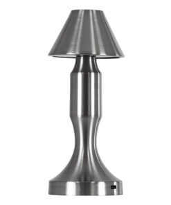 GloboStar® GloboStar® LUNNA 76478 Επαναφορτιζόμενο Επιτραπέζιο Φωτιστικό Πορτατίφ LED 1.5W 105lm 120° DC 5V IP44 CCT Ultra Θερμό 1500K - Φυσικό Λευκό 4500K - Ψυχρό Λευκό 6000K Dimmable Ασημί Πλαστικό - Μ9 x Π9 x Υ23cm - 2 Χρόνια Εγγύηση