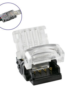 GloboStar® GLOBOSTAR® STRIPART 70724 Ενωτικός Ταχυσύνδεσμος για Πολύχρωμη RGB Ταινία LED 4Pin 10mm σε Καλώδιο Τροφοδοσίας 4Pin Αδιάβροχο IP65 - Μ1.5 x Π2.4 x Υ0.8cm