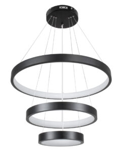 GLOBOSTAR® NEMESIS TRIO 61167-DECO Μοντέρνο Κρεμαστό Φωτιστικό Οροφής LED 100W 12123lm 360° AC 220-240V IP20 Ρυθμιζόμενο Λευκό CCT με Χειριστήριο από 2700K έως 6000K Dimmable - Lumileds SMD Chip - Μαύρο - Μ25 x Π40 x Υ60cm - 3 Χρόνια Εγγύηση 19 d8179c 61167 4