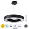 GloboStar® GLOBOSTAR® RA 61194 Μοντέρνο Κρεμαστό Φωτιστικό Οροφής LED 67W 7370lm 120° AC 220-240V IP20 Ρυθμιζόμενο Λευκό CCT με Χειριστήριο από 2700K έως 6000K Dimmable - Lumileds SMD Chip - Μαύρο - Μ60 x Π80 x Υ8cm - 3 Χρόνια Εγγύηση