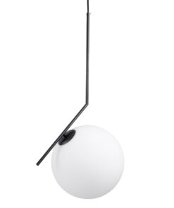 GloboStar® GLOBOSTAR® MONROE 00957 Μοντέρνο Κρεμαστό Φωτιστικό Οροφής με Ντουί 1 x E27 AC 220-240V IP20 - Μαύρο & Λευκό - Μ30 x Π30 x Υ75cm