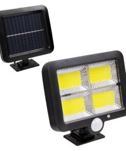 GloboStar® GloboStar® 71462 Αυτόνομος Ηλιακός Προβολέας LED 128 4 x COB 30W 1600lm με Ενσωματωμένη Μπαταρία 2400mAh - Φωτοβολταϊκό Πάνελ με Αισθητήρα Ημέρας-Νύχτας - PIR Αισθητήρα Κίνησης Αδιάβροχο IP65 Ψυχρό Λευκό 6000K