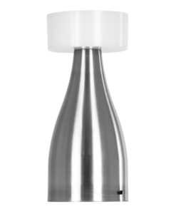 GloboStar® GloboStar® DOLLY 76468 Επαναφορτιζόμενο Επιτραπέζιο Φωτιστικό Πορτατίφ LED 1.5W 105lm 120° DC 5V IP44 CCT Ultra Θερμό 1500K - Φυσικό Λευκό 4500K - Ψυχρό Λευκό 6000K Dimmable Ασημί & Λευκό Πλαστικό - Μ9 x Π9 x Υ21cm - 2 Χρόνια Εγγύηση