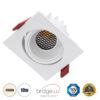 GloboStar® GloboStar® LEO-SQ 60290 Χωνευτό LED Spot Downlight TrimLess Μ8.5xΠ8.5cm 10W 1300lm 38° AC 220-240V IP20 Μ8.5 x Π8.5 x Υ6.6cm - Τετράγωνο - Κινούμενο - Λευκό & Anti-Glare HoneyComb - Φυσικό Λευκό 4500K - Bridgelux COB - 5 Years Warranty