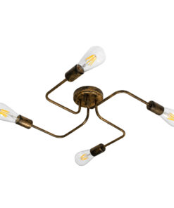 GloboStar® GloboStar® LIBERTA 00839 Μοντέρνο Φωτιστικό Οροφής Πλέγμα Πολύφωτο 4 x E27 IP20 Χάλκινο Μέταλλο - Μ44.5 x Π44.5 x Υ12cm