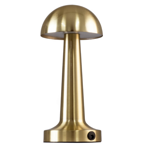 GloboStar® GloboStar® COCO 76512 Επαναφορτιζόμενο Επιτραπέζιο Φωτιστικό Πορτατίφ LED 1.5W 105lm 120° DC 5V IP44 Θερμό Λευκό 2700K Dimmable Χρυσό Αλουμίνιο - Μ10 x Π10 x Υ22cm - 2 Xρόνια Εγγύηση