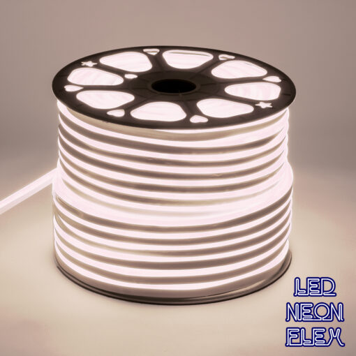 GloboStar® GloboStar® 70571 OVALE 120° Degree Neon Flex Epistar LED SMD 2835 1m 12W/m 120LED/m 1140lm/m 120° DC 230V Αδιάβροχη IP68 Φυσικό Λευκό 4500K Dimmable