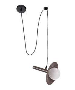 GloboStar® GLOBOSTAR® CELEST 00791 Μοντέρνο Κρεμαστό Φωτιστικό Οροφής με Ντουί 1 x G9 AC 220-240V IP20 - Καφέ & Λευκό - Μ20 x Π20 x Υ26.5cm