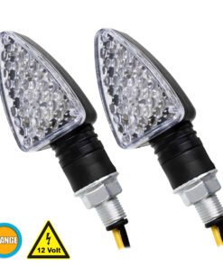 GloboStar® GLOBOSTAR® TURNLIGHT 81751 Φλας Μοτοσυκλέτας LED 2.5W/5W 150lm/300lm 120° DC 12V Αδιάβροχο IP65 Πορτοκαλί - Μ8.3 x Π3 x Υ2.8cm - Πακέτο 2 Τεμαχίων - 1 Χρόνο Εγγύηση