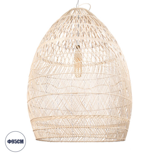 GloboStar® GLOBOSTAR® MALIBU 01812 Boho Κρεμαστό Φωτιστικό Οροφής με Ντουί 1 x E27 AC 220-240V IP20 - Μπεζ - Μ95 x Π95 x Υ125cm