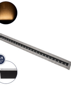 GloboStar® GLOBOSTAR® UNDERGROUND-REMVI 90194 Χωνευτή Μπάρα Φωτισμού Wall Washer LED 24W 2160lm 10° DC 24V Αδιάβροχο IP68 Θερμό Λευκό 2700K Dimmable - Ανοξείδωτο Ατσάλι 304 - Μ100 x Π9 x Υ7.2cm / Μ98.2 x Π7.6cm - 3 Χρόνια Εγγύηση