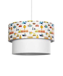 GloboStar® GLOBOSTAR® TRAIN 204-0009 Παιδικό Κρεμαστό Φωτιστικό Οροφής με Ντουί 1 x E27 AC 220-240V IP20 - Πολύχρωμο - Μ30 x Π30 x Υ24cm