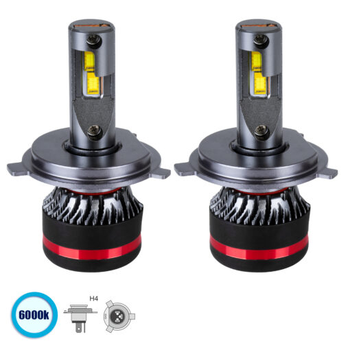 GloboStar® GloboStar® 82082 H4 HL Line KIT Βασικού Φωτισμού Αυτοκινήτου & Φορτηγού 3rd Generation Can-Bus Extreme Series LED CREE CXB COB 100W 24000lm DC 9-32V Αδιάβροχο IP67 Ψυχρό Λευκό 6000K