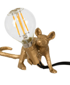 GloboStar® GloboStar® MOUSE 00677 Vintage Επιτραπέζιο Φωτιστικό Πορτατίφ Μονόφωτο 1 x E12 IP20 Χρυσό Πλαστικό - Μ13 x Π4 x Υ7cm