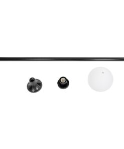 GLOBOSTAR® AGROS 61597 Φωτιστικό Κολωνάκι Κήπου με Ντουί 1 x E27 AC 220-240V Αδιάβροχο IP65 - Λευκό & Μάυρο - Μ30 x Π30 x Υ240cm 12 df9032 61597 6