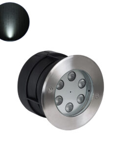 GloboStar® GLOBOSTAR® UNDERWATER-YUNI 90418 Υποβρύχιο Χωνευτό Σποτ για Σιντριβάνια/Πισίνες LED 6W 600lm 30° DC 24V Αδιάβροχο IP68 Ψυχρό Λευκό 6000K Dimmable - Ανοξείδωτο Ατσάλι 304 - Φ15 x Υ10cm - Q14cm - 3 Χρόνια Εγγύηση