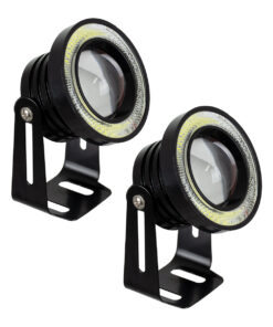 GloboStar® GLOBOSTAR® MOTOFLOOD 81634 Προβολάκι LED 30W/60W 3200lm/6400lm 45° DC 12V Αδιάβροχο IP65 Ψυχρό Λευκό 6000K - CREE COB Chip - Μ8.8 x Π8.8 x Υ7cm - Πακέτο 2 Τεμαχίων - 2 Χρόνια Εγγύηση