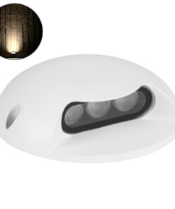 GloboStar® GLOBOSTAR® STEP-LUNA 90619 Αρχιτεκτονικό Φωτιστικό Διαδρόμου/Σκαλοπατιού LED 3W 330lm 10° DC 24V Αδιάβροχο IP65 Θερμό Λευκό 2700K Dimmable - Λευκό - Φ12 x Υ3cm - 3 Χρόνια Εγγύηση