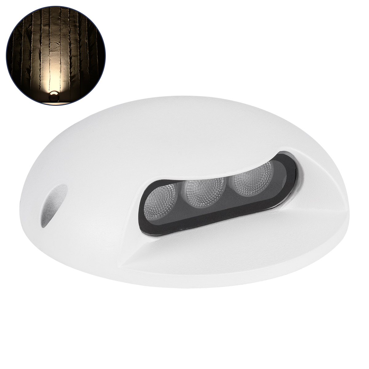 GLOBOSTAR® STEP-LUNA 90619 Αρχιτεκτονικό Φωτιστικό Διαδρόμου/Σκαλοπατιού LED 3W 330lm 10° DC 24V Αδιάβροχο IP65 Θερμό Λευκό 2700K Dimmable - Λευκό - Φ12 x Υ3cm - 3 Χρόνια Εγγύηση 3 GloboStar® GLOBOSTAR® STEP-LUNA 90619 Αρχιτεκτονικό Φωτιστικό Διαδρόμου/Σκαλοπατιού LED 3W 330lm 10° DC 24V Αδιάβροχο IP65 Θερμό Λευκό 2700K Dimmable - Λευκό - Φ12 x Υ3cm - 3 Χρόνια Εγγύηση