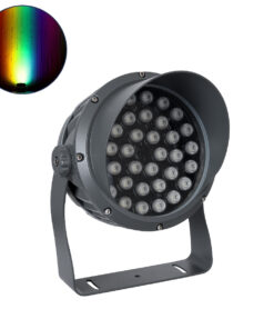 GloboStar® GLOBOSTAR® FLOOD-DIMO 90745 Προβολέας Σποτ Wall Washer με Αντιθαμβωτική Γρίλια LED 54W 4590lm 10° DC 24V Αδιάβροχο IP67 RGBW DMX512 Dimmable - Γκρι Ανθρακί - Μ26 x Π28 x Υ35cm - 3 Χρόνια Εγγύηση